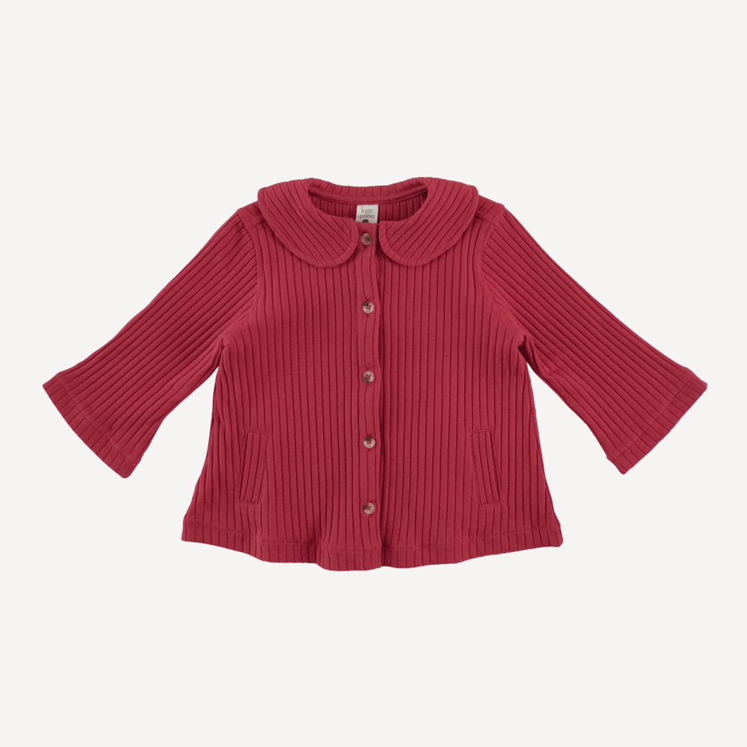 peter pan swing jacket | savvy red | organic cotton wide rib