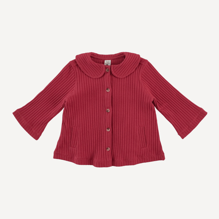 peter pan swing jacket | savvy red | organic cotton wide rib