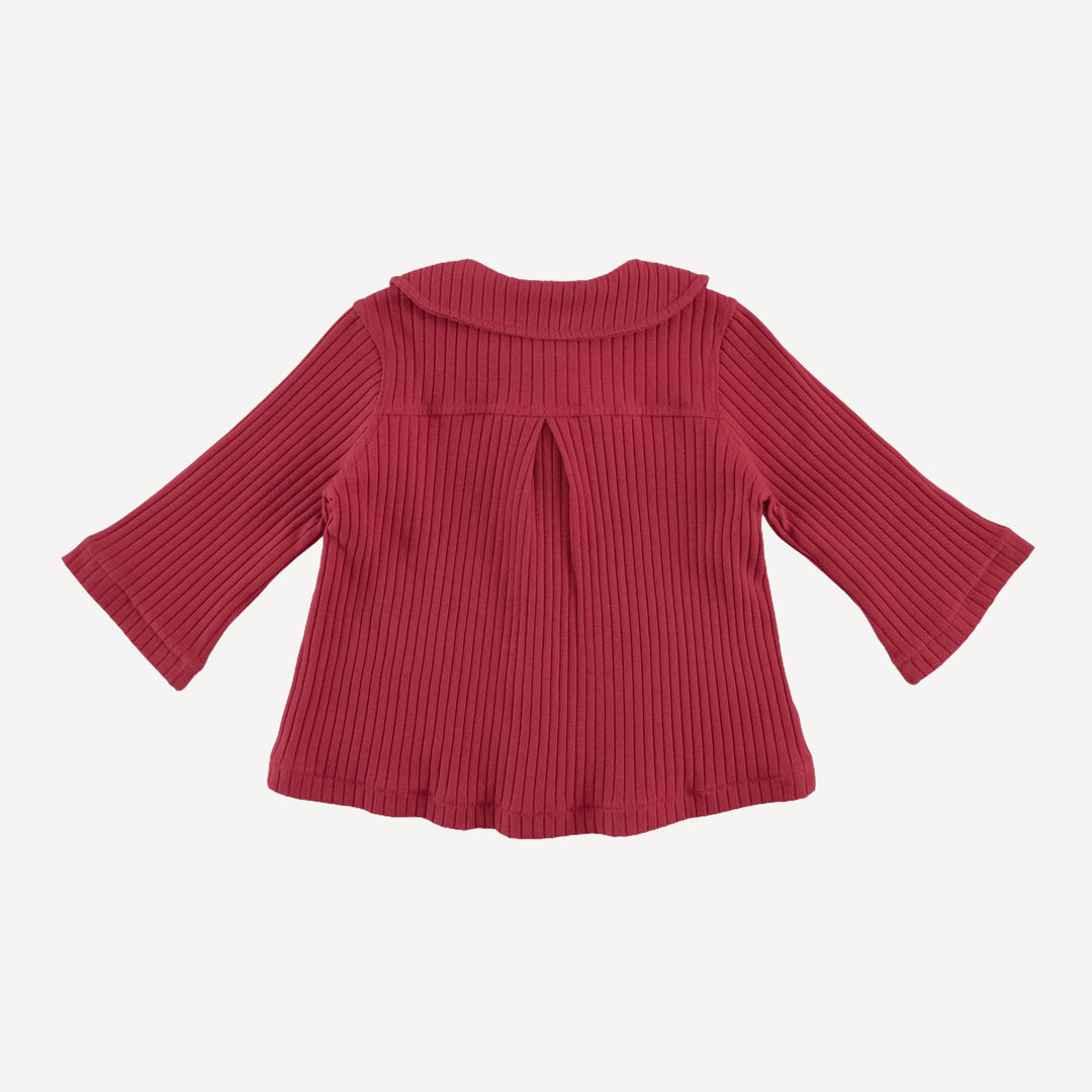 peter pan swing jacket | savvy red | organic cotton wide rib