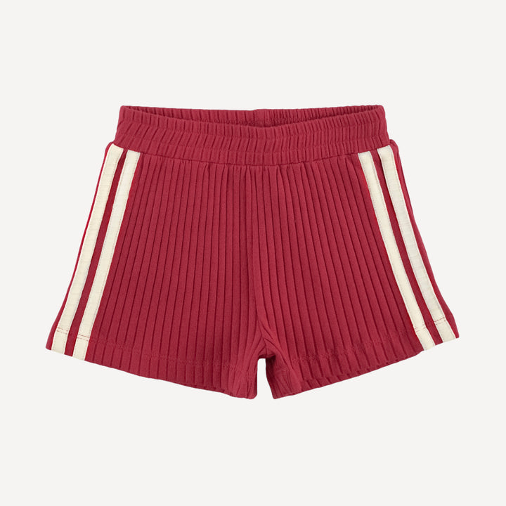 short sleeve football tee + andrew short set | savvy red | organic cotton wide rib