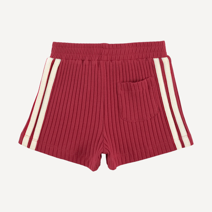 short sleeve football tee + andrew short set | savvy red | organic cotton wide rib