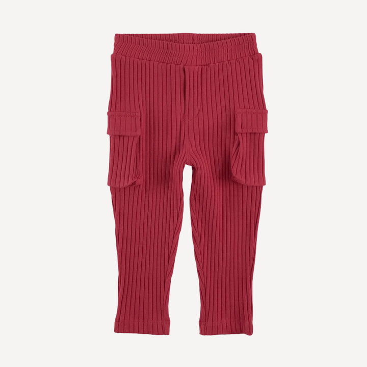 skinny cargo pant | savvy red | organic cotton wide rib