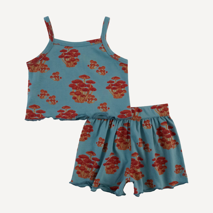 jade short set | red mushroom bunch | organic cotton jersey