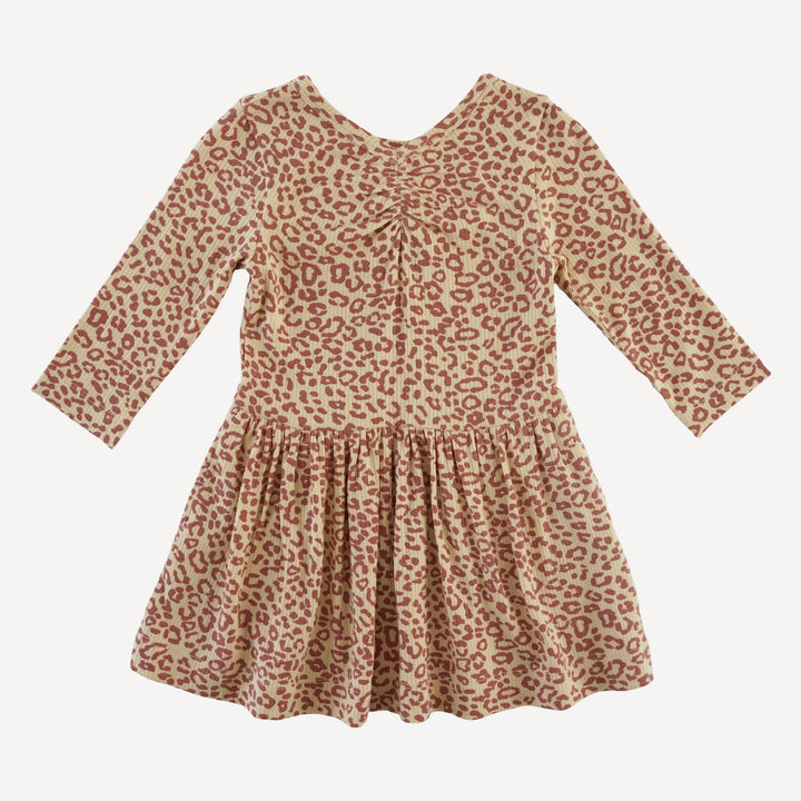 long sleeve twirl dress | leopard print | modal skinny rib