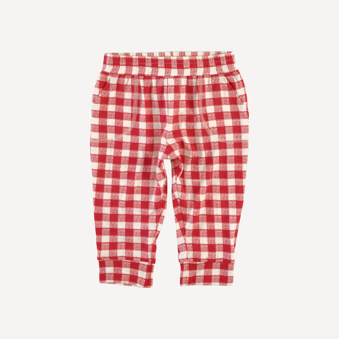 pocket urban jogger | red checked tablecloth | bamboo