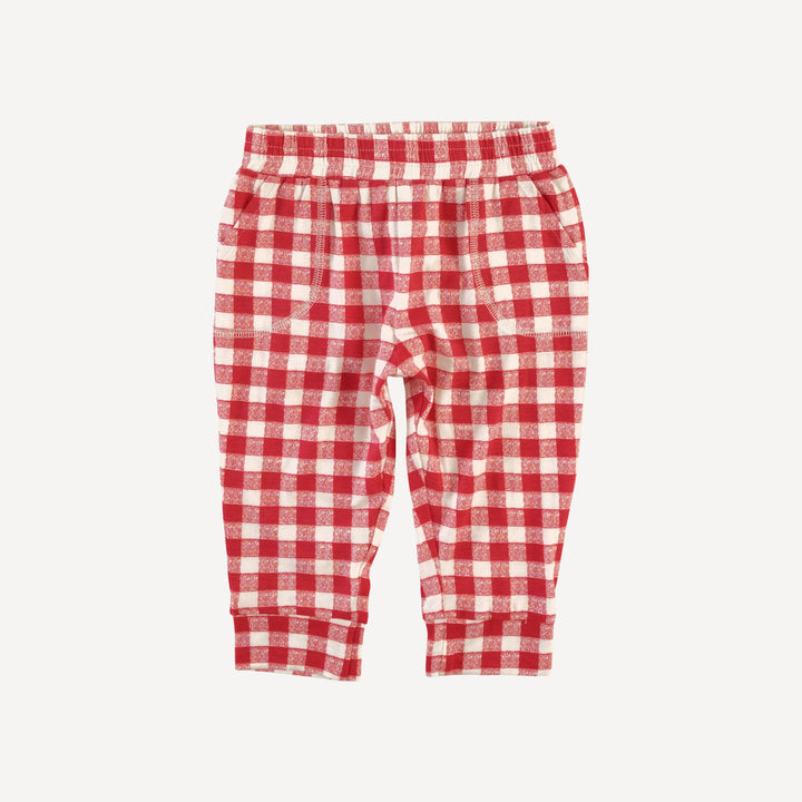pocket urban jogger | red checked tablecloth | bamboo