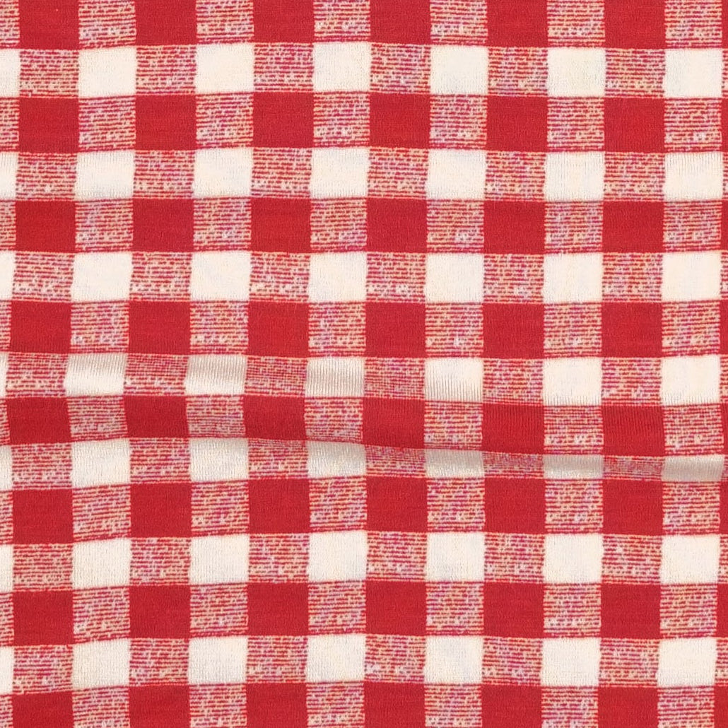 short sleeve baseball henley tee | red checked tablecloth | bamboo