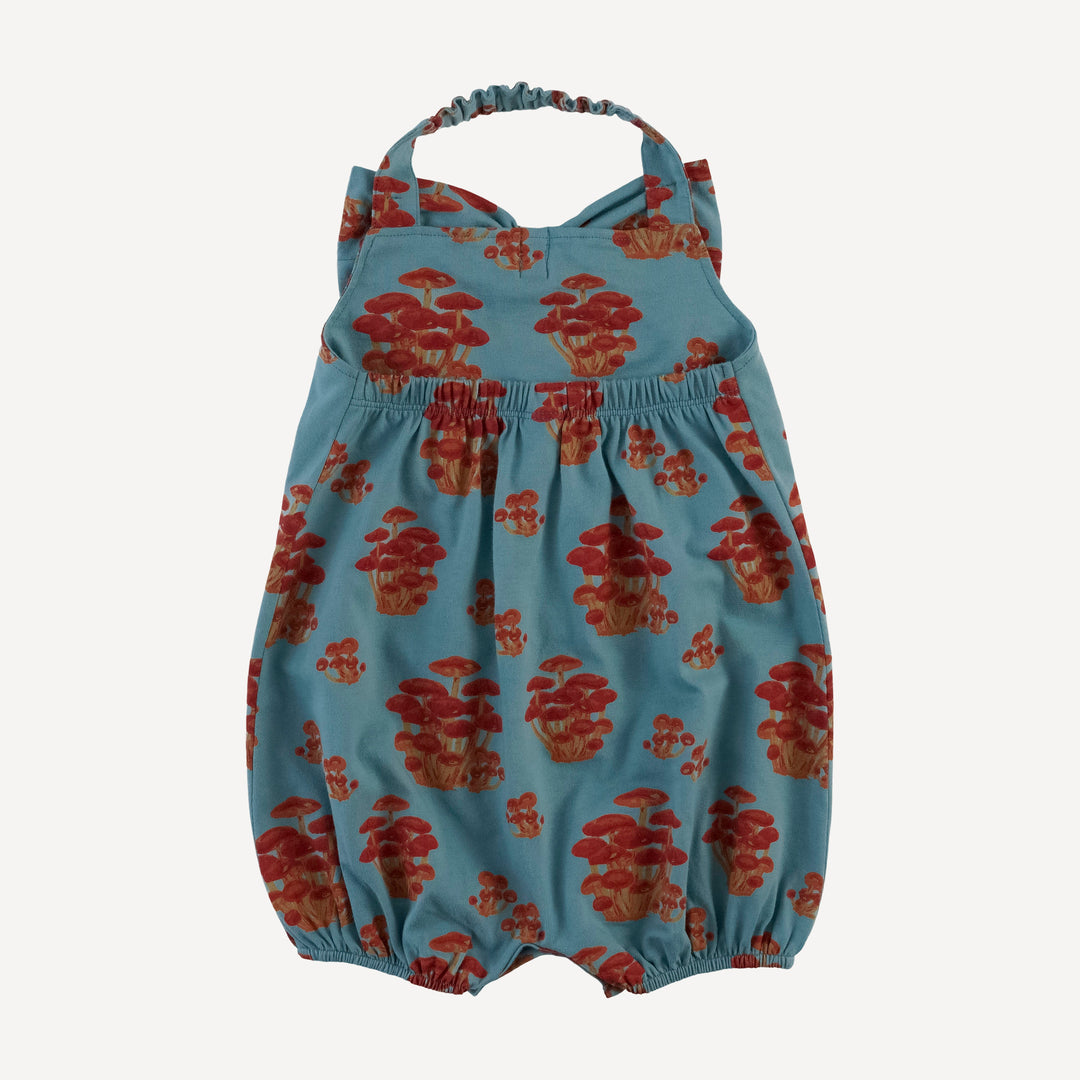 halter bow bubble | red mushroom bunch | organic cotton jersey