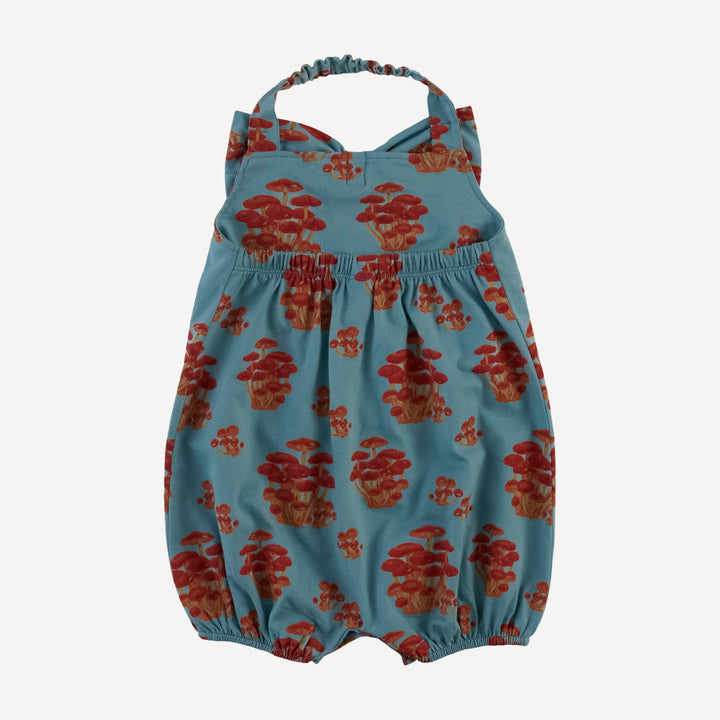 halter bow bubble | red mushroom bunch | organic cotton jersey