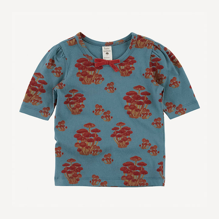 sarah bow top | red mushroom bunch | organic cotton jersey
