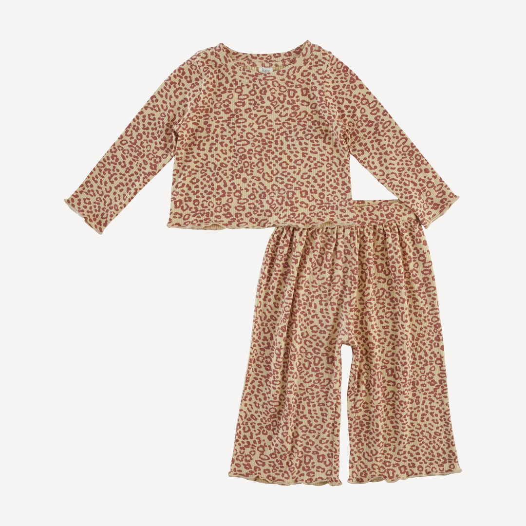 long sleeve jade set | leopard print | modal skinny rib
