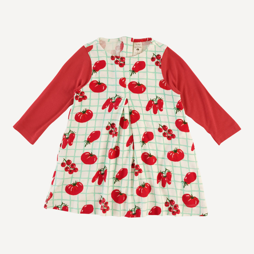 long sleeve kick pleat dress | pomadoro | bamboo