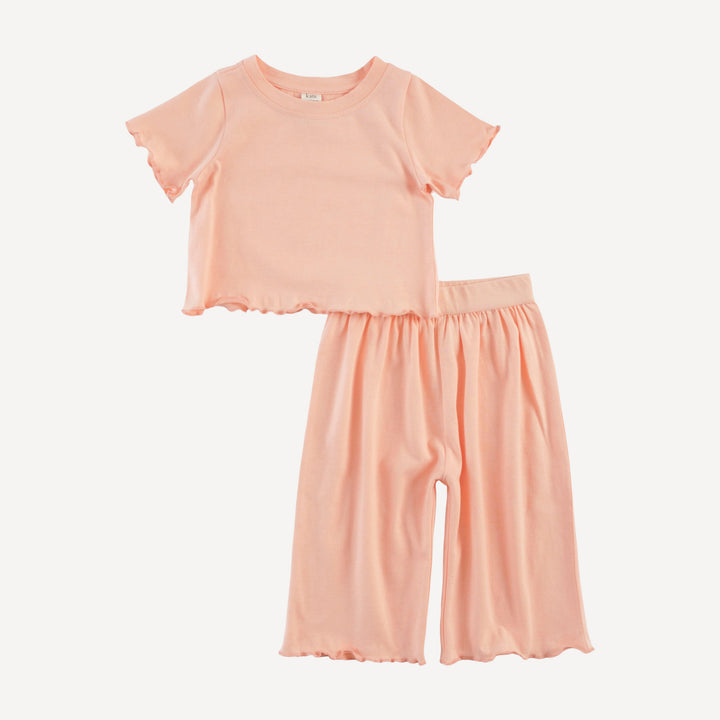 short sleeve jade set | pale peach | organic cotton jersey
