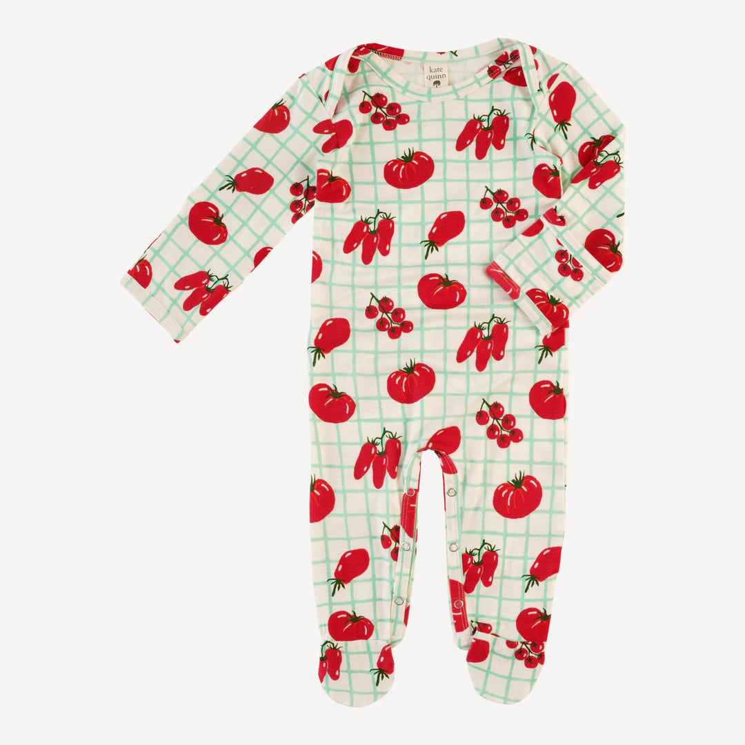 long sleeve lap neck footie | pomadoro | bamboo