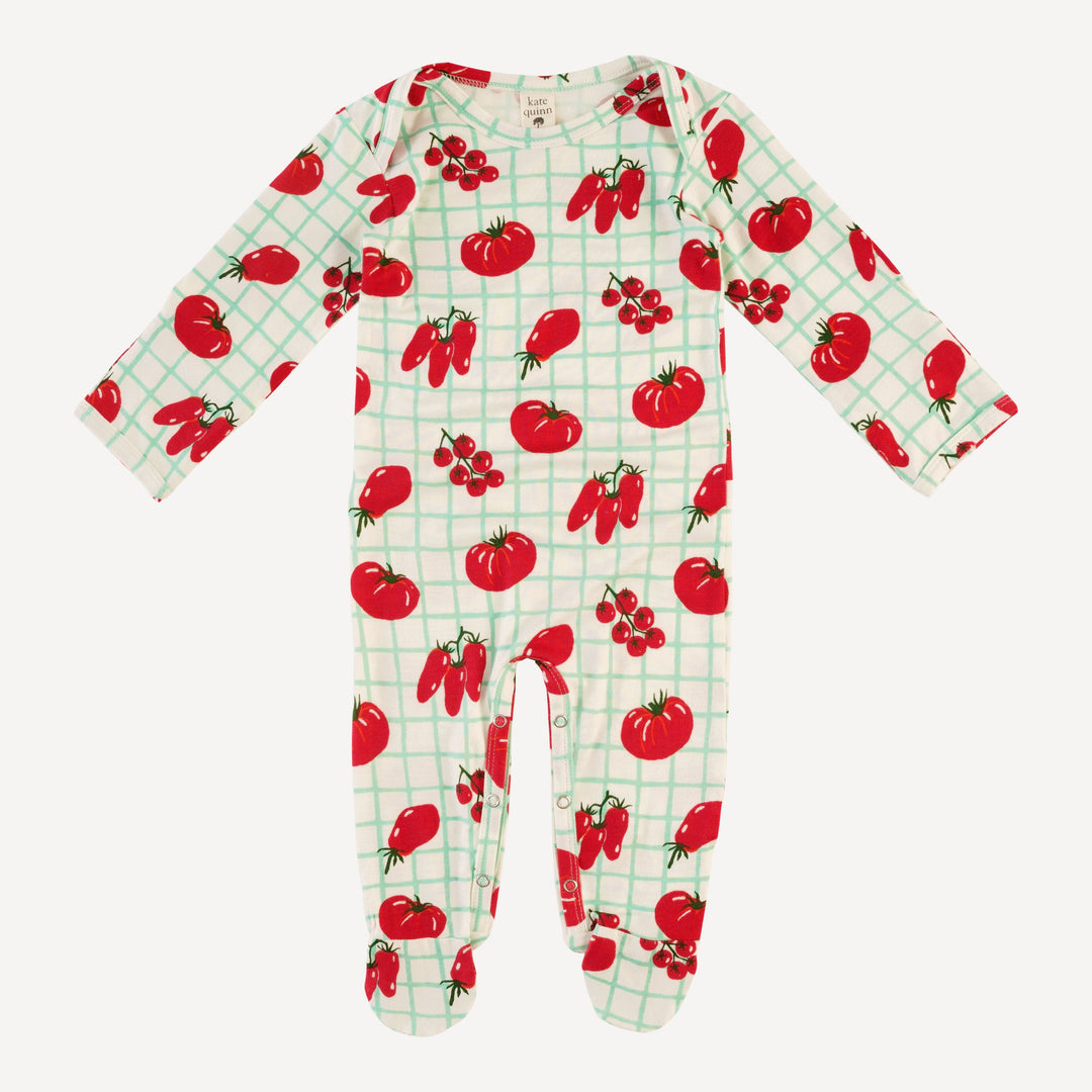 long sleeve lap neck footie | pomadoro | bamboo