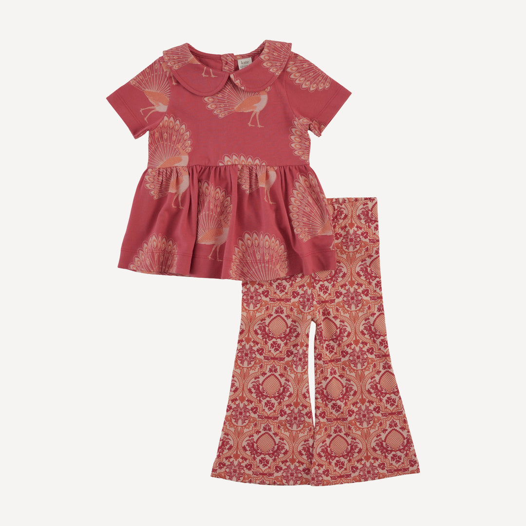 short sleeve payton set | orange peacock | organic cotton jersey