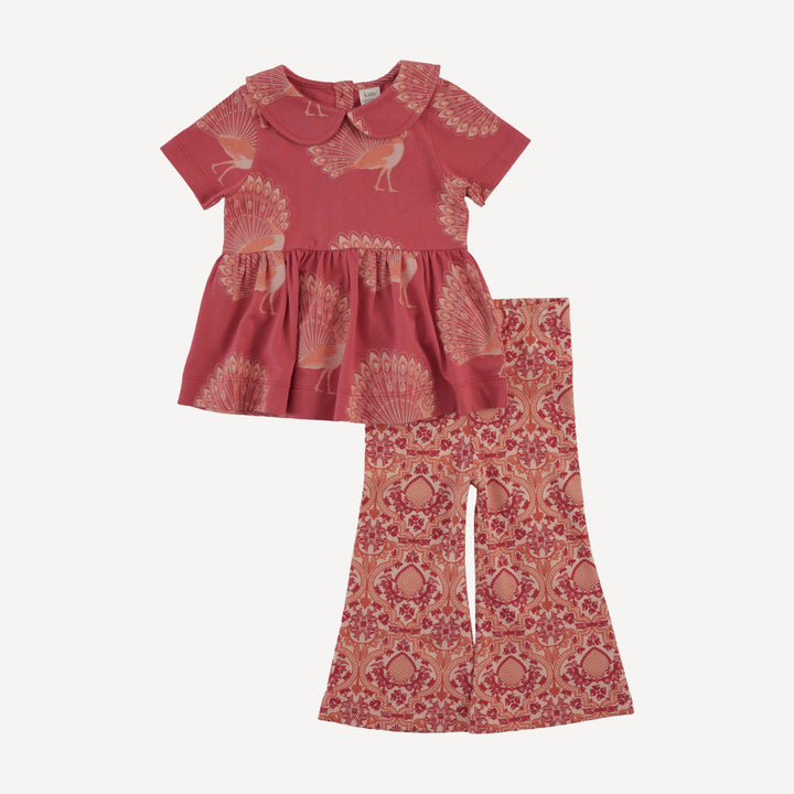 short sleeve payton set | orange peacock | organic cotton jersey
