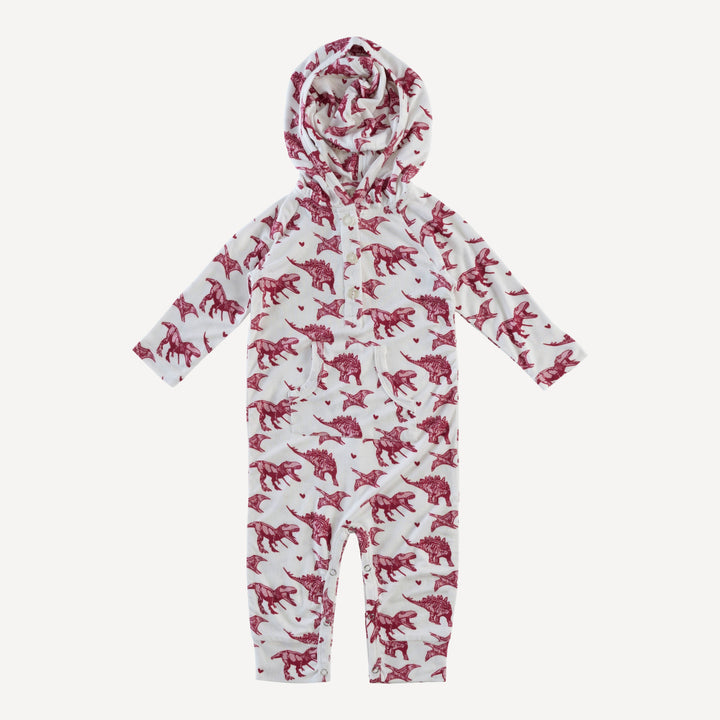 long sleeve hooded sport jumpsuit | dino & hearts | lenzing modal