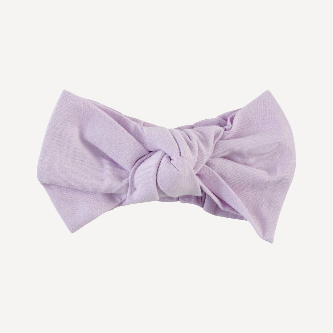 large bow elastic headband | lilac petal | organic cotton jersey