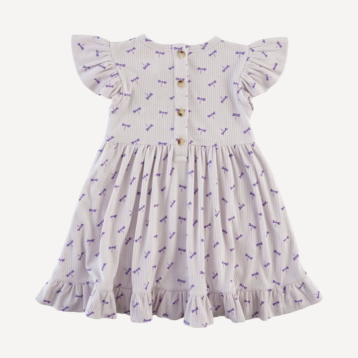 flutter sleeve pinafore dress | tiny dragonfly | modal skinny rib
