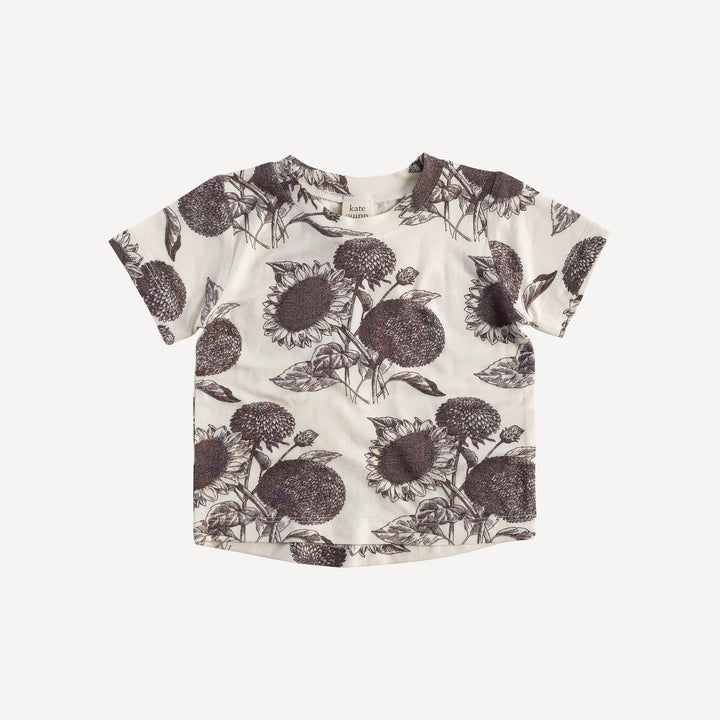 short sleeve essential boxy tee | raisin sunflower | organic cotton interlock