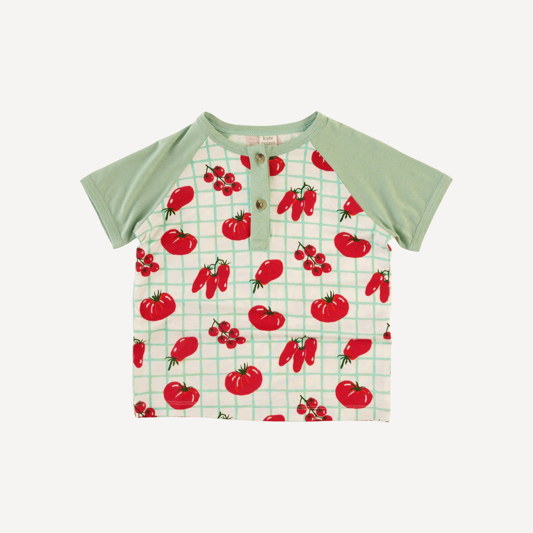 short sleeve baseball henley tee | pomadoro | bamboo