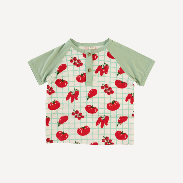 short sleeve baseball henley tee | pomadoro | bamboo