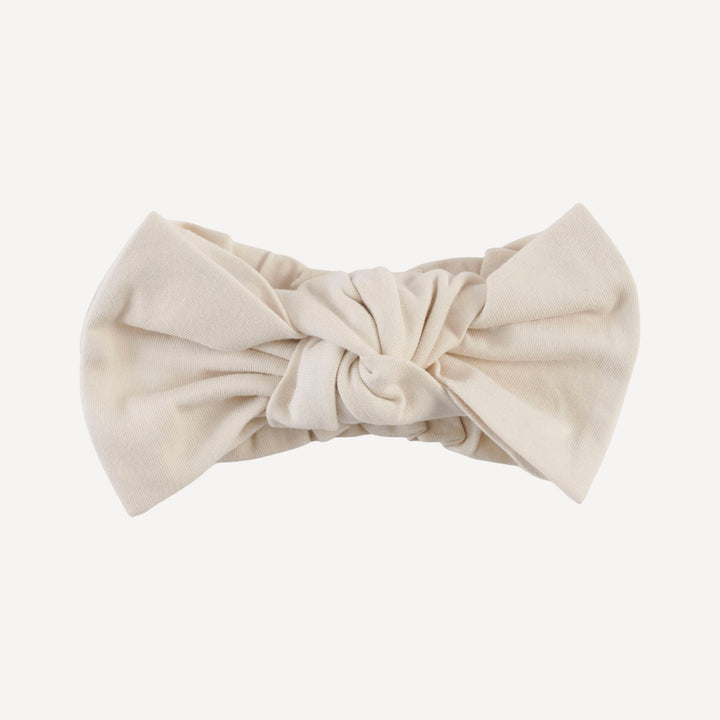 large bow elastic headband | oatmeal | organic cotton jersey