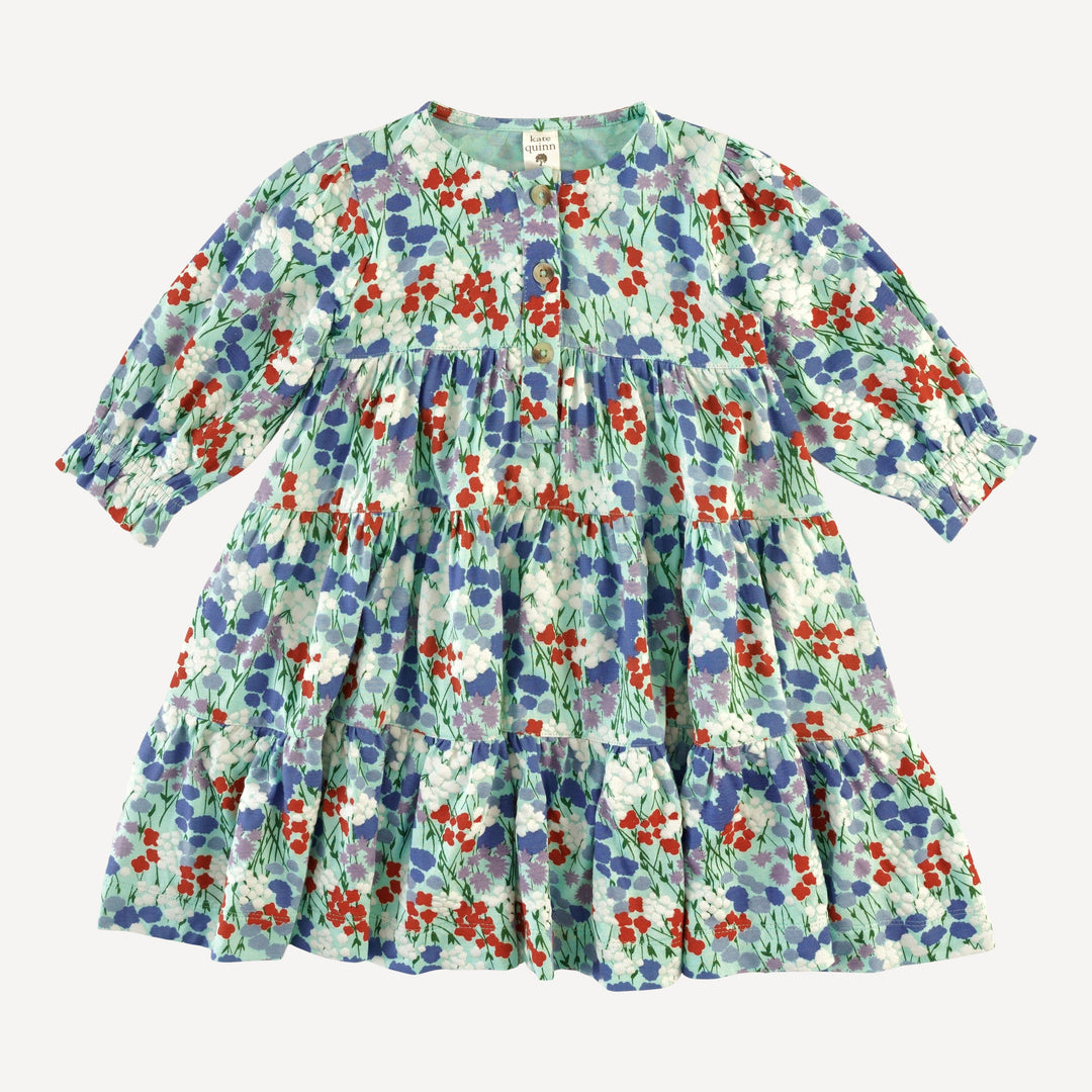 long sleeve prairie dress | impressionist floral | bamboo