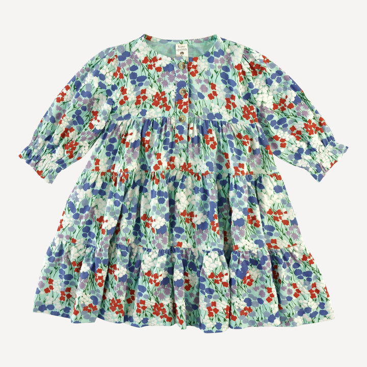 long sleeve prairie dress | impressionist floral | bamboo
