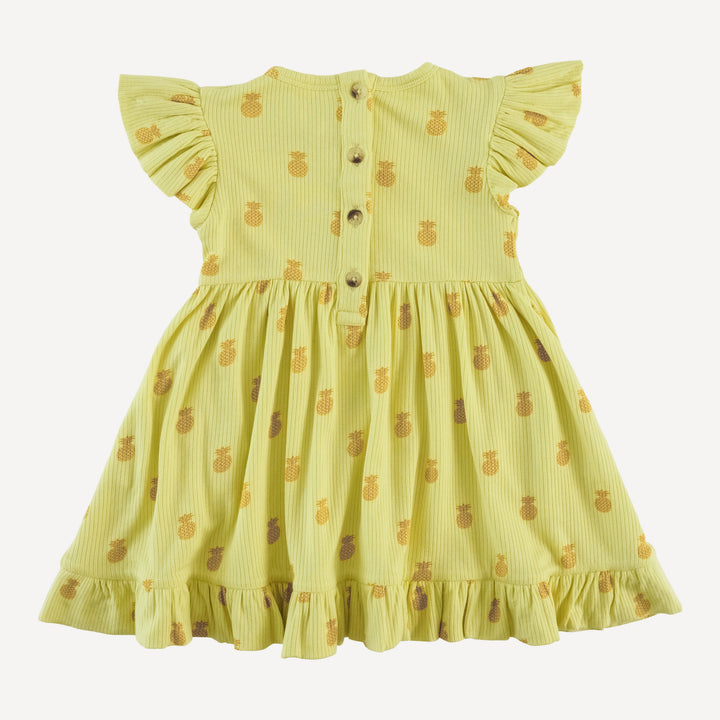 flutter sleeve pinafore dress | tiny pineapple | modal skinny rib