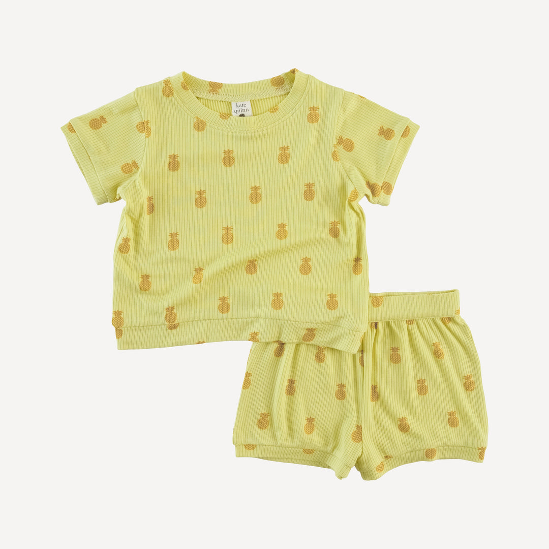 jamie short set | tiny pineapple | modal skinny rib