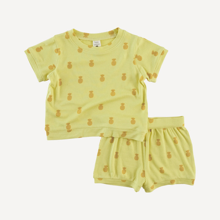 jamie short set | tiny pineapple | modal skinny rib