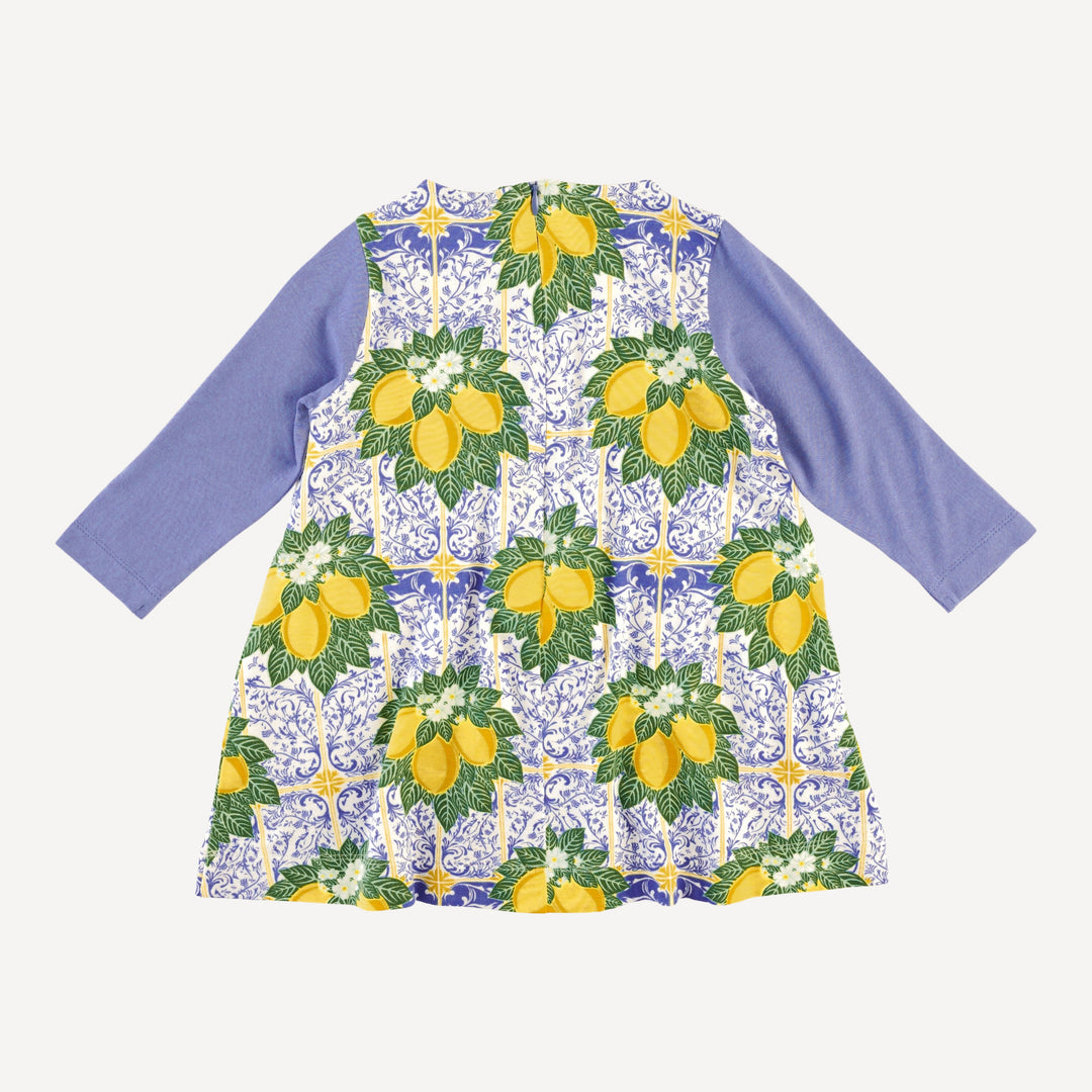 long sleeve kick pleat dress | lemons | bamboo