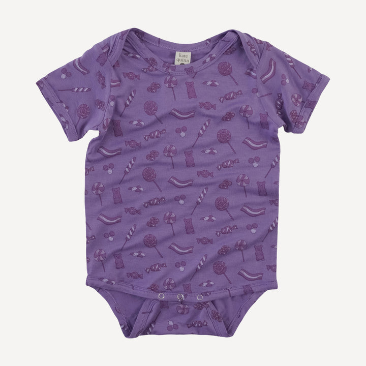 short sleeve lap neck bodysuit | purple candy | bamboo