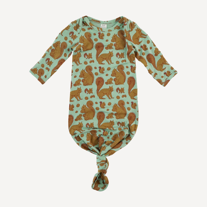 long sleeve lap neck knotted gown | toffy squirrel | bamboo
