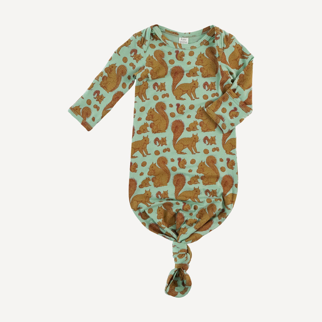 long sleeve lap neck knotted gown | toffy squirrel | bamboo