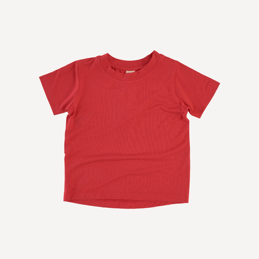 short sleeve essential boxy tee | tomato red | bamboo