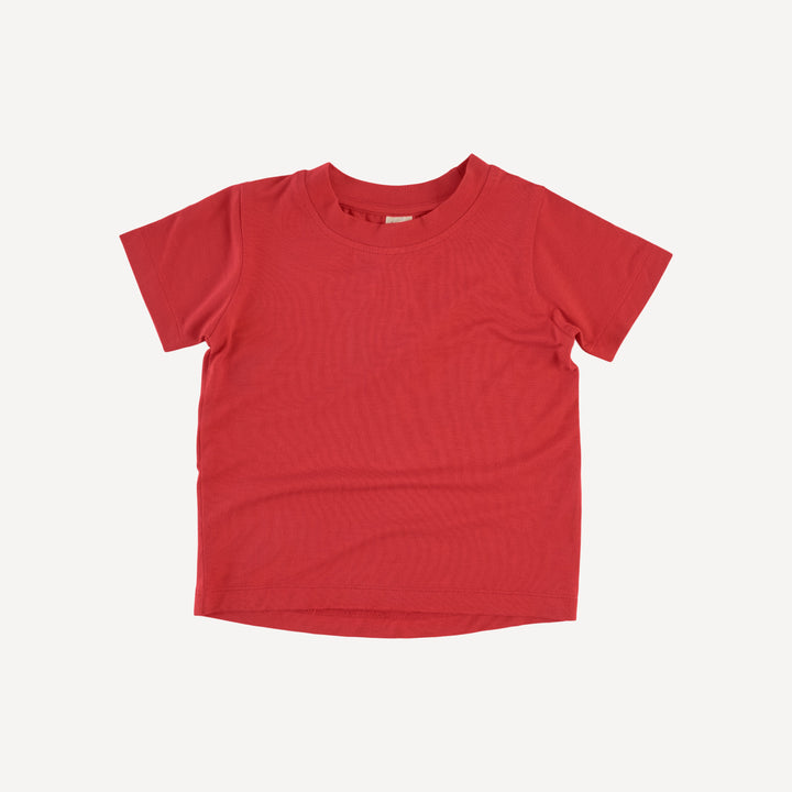 short sleeve essential boxy tee | tomato red | bamboo