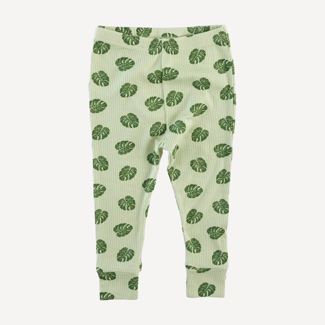 long sleeve crew neck pj set | tiny monstera | modal skinny rib