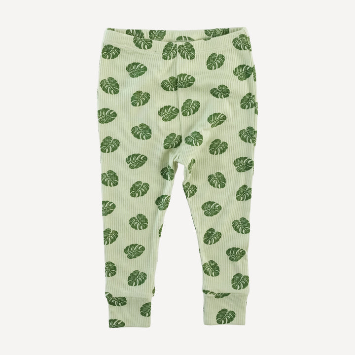long sleeve crew neck pj set | tiny monstera | modal skinny rib