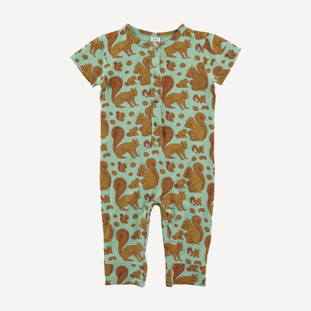 short sleeve sport union suit | toffy squirrel | bamboo