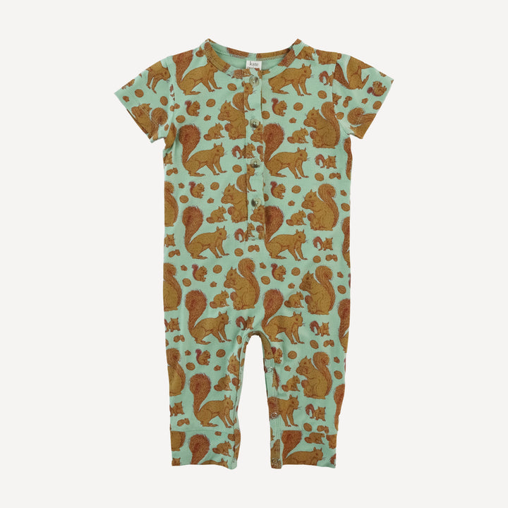 short sleeve sport union suit | toffy squirrel | bamboo