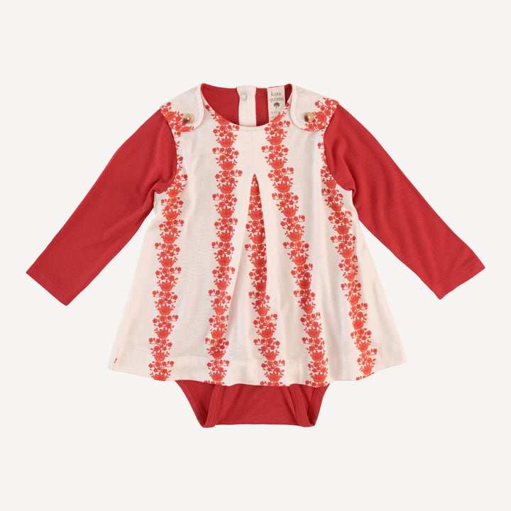 long sleeve pleated dress bodysuit | bougainvillea | bamboo