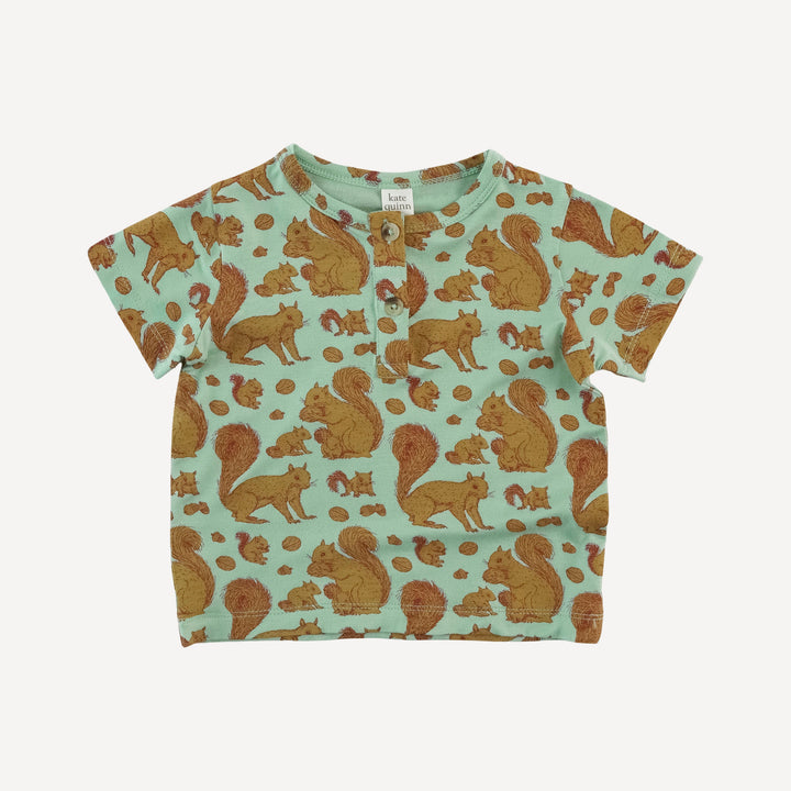 short sleeve basic henley tee | toffy squirrel | bamboo