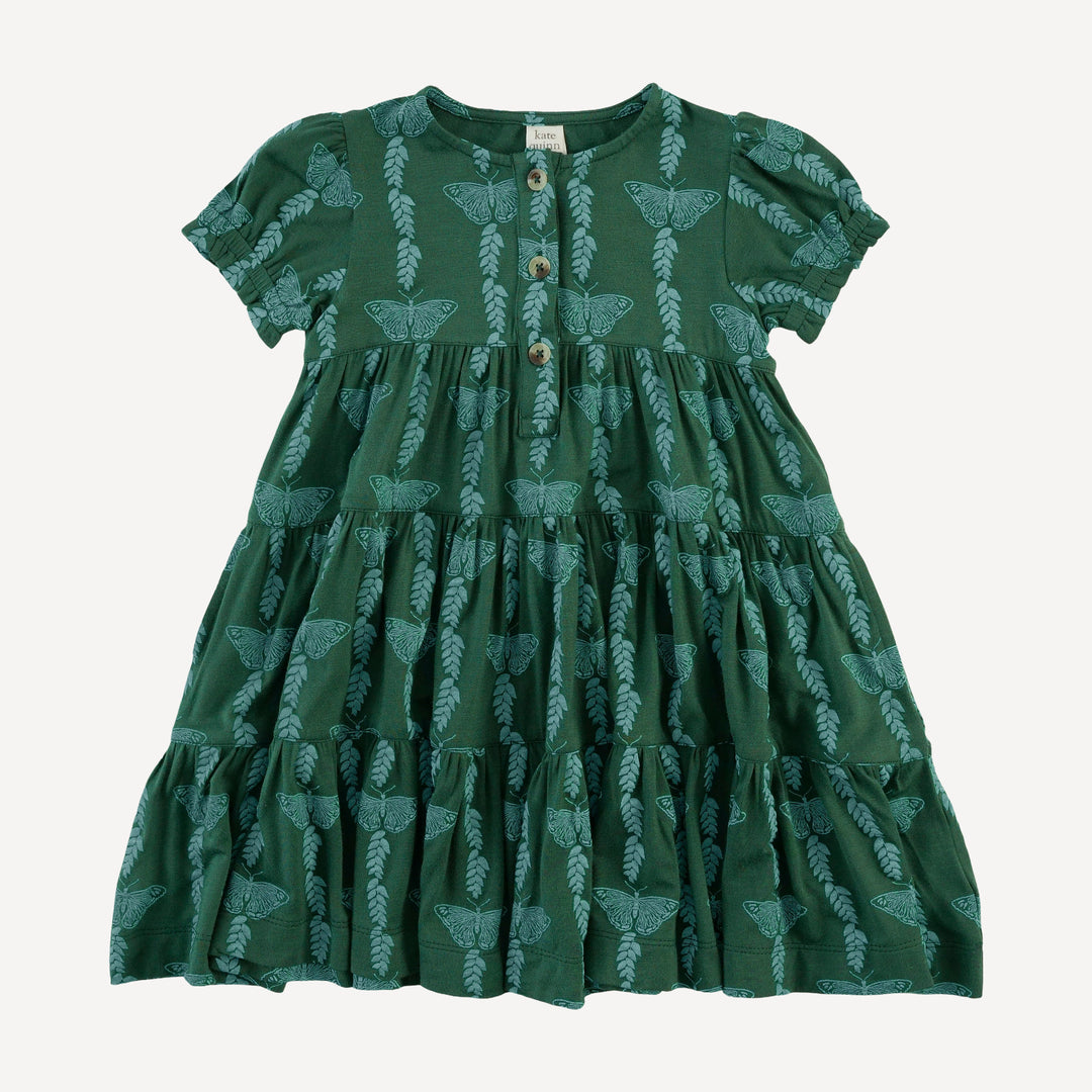 short puff sleeve prairie dress | juniper butterfly vine | bamboo