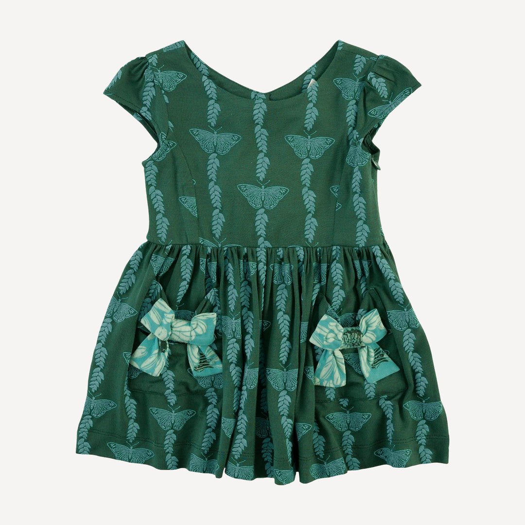 cap sleeve back bow dress | juniper butterfly vine