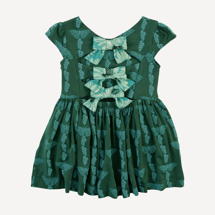 cap sleeve back bow dress | juniper butterfly vine | bamboo