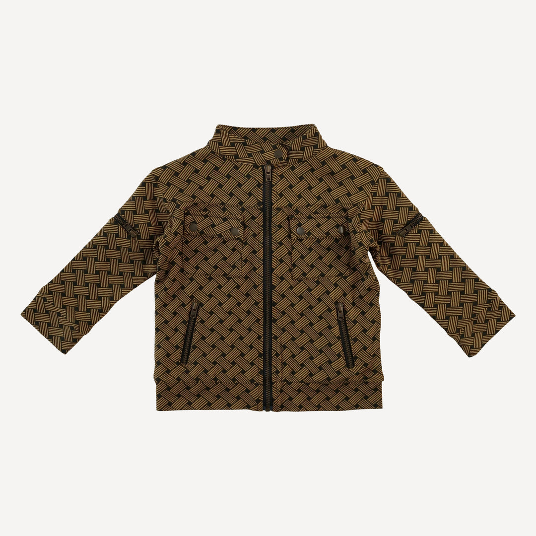 motorcycle jacket | golden basketweave | bamboo