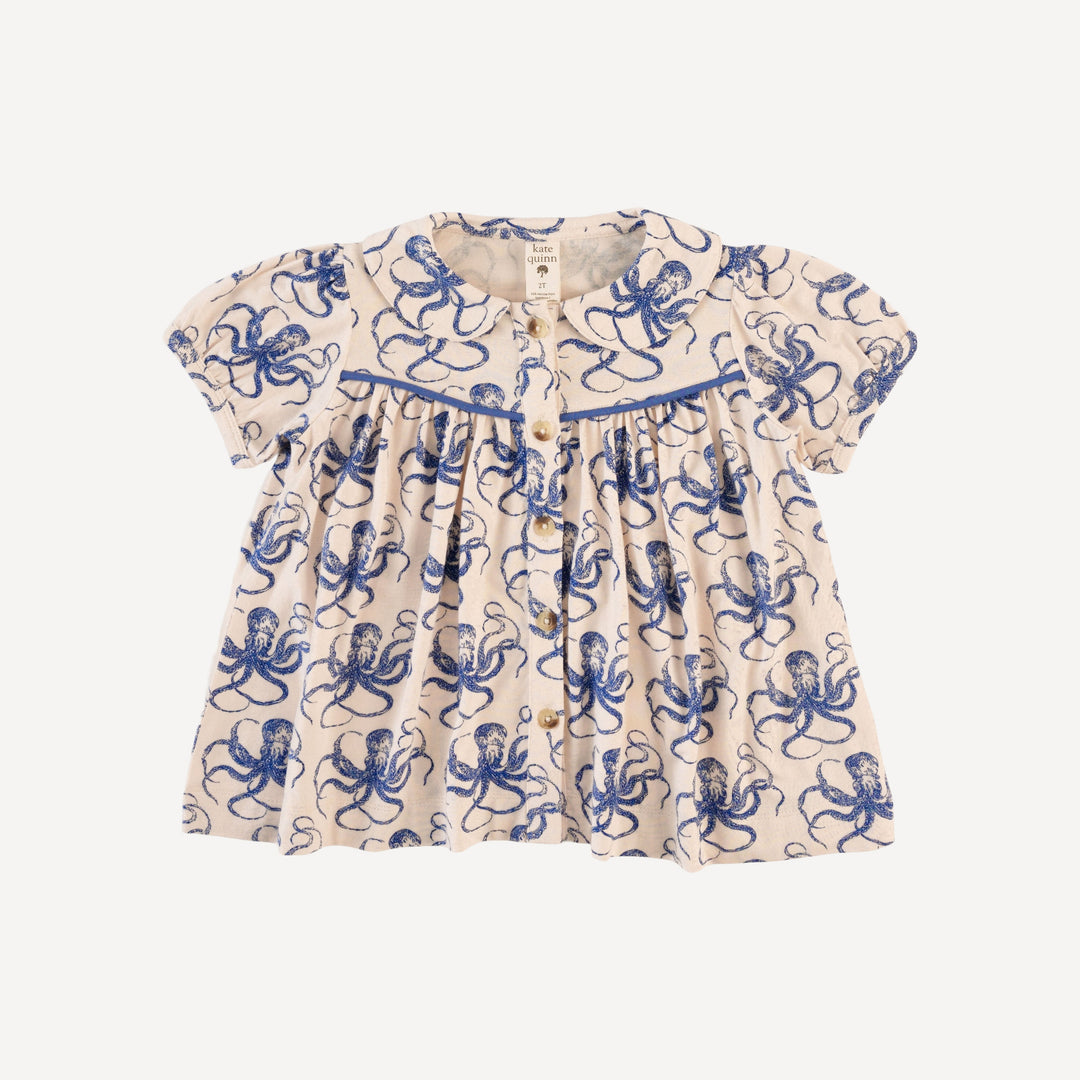 short sleeve cowgirl top | deep sea octopus | bamboo